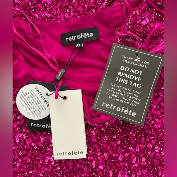 Retrofete Blair sequin gown in dragonfruit NWT - Picture 13 of 15